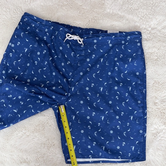 ST JOHN’S BAY ,Size 2XL,Blue Patterned Men's Swim Shorts - Picture 10 of 17
